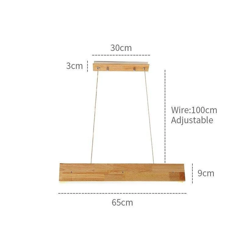 Suspension Moderne LED Rectangle En Bois Scandinave 6 Suspension Moderne LED Rectangle En Bois Scandinave – Image 4