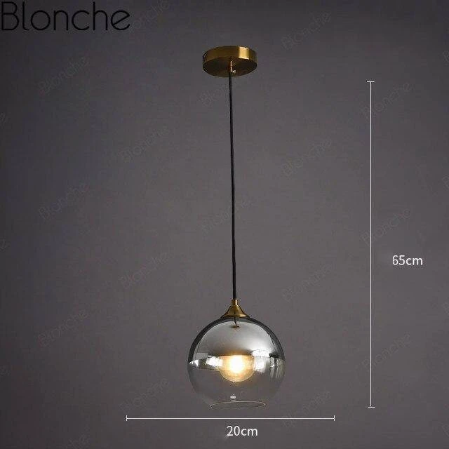 Suspension Design LED Avec Boule En Verre Fumé Loft 10 Suspension Design LED Avec Boule En Verre Fumé Loft – Image 8