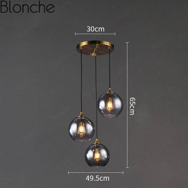 Suspension Design LED Avec Boule En Verre Fumé Loft 13 Suspension Design LED Avec Boule En Verre Fumé Loft – Image 11