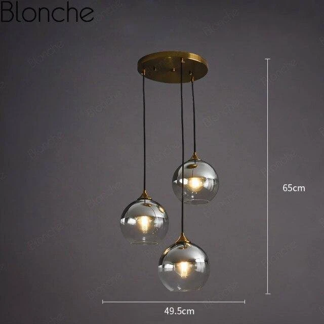 Suspension Design LED Avec Boule En Verre Fumé Loft 9 Suspension Design LED Avec Boule En Verre Fumé Loft – Image 7