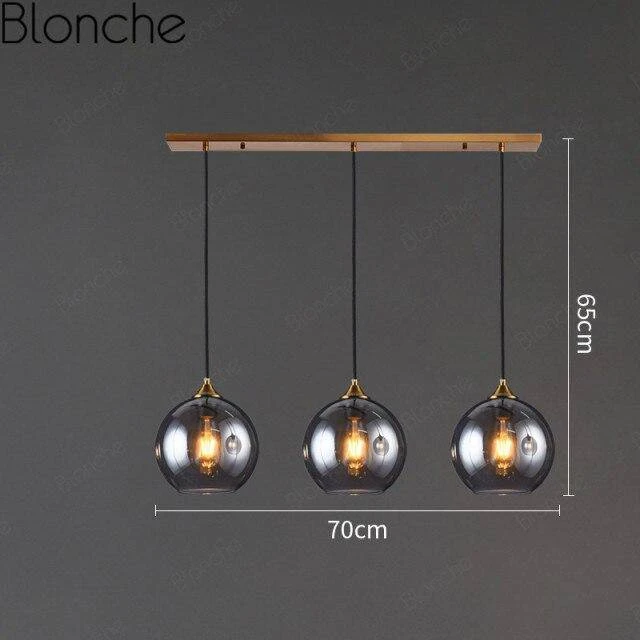 Suspension Design LED Avec Boule En Verre Fumé Loft 8 Suspension Design LED Avec Boule En Verre Fumé Loft – Image 6