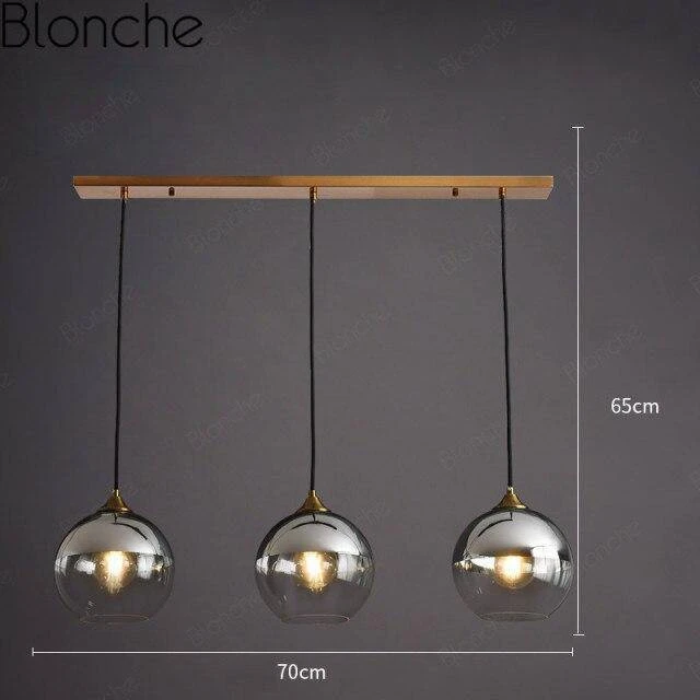 Suspension Design LED Avec Boule En Verre Fumé Loft 17 Suspension Design LED Avec Boule En Verre Fumé Loft – Image 15