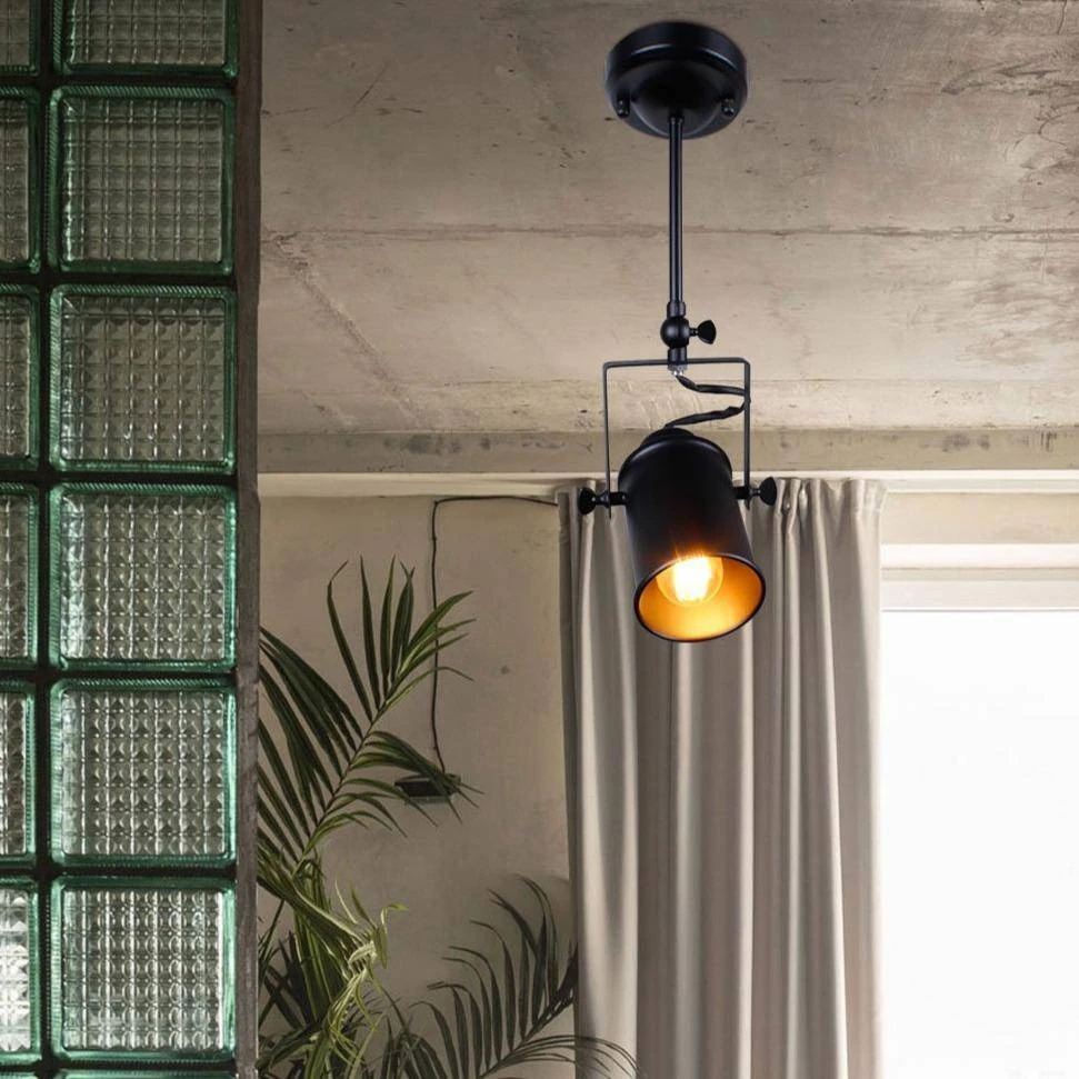 Spot Moderne à LED Cylindre En Métal Noir Style Caméra 5 Spot Moderne à LED Cylindre En Métal Noir Style Caméra – Image 3