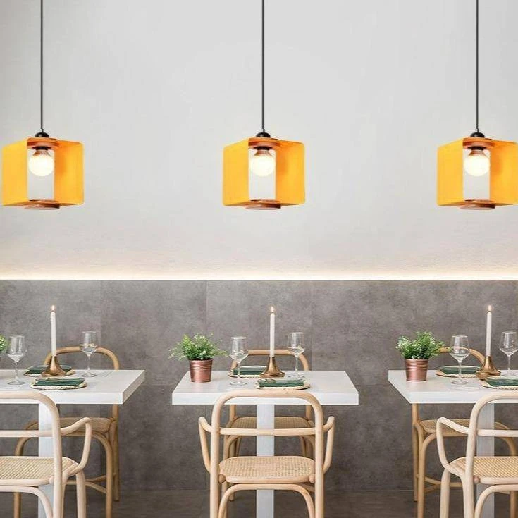 Suspension Design Cube Ouvert De Couleur Hand 4 Suspension Design Cube Ouvert De Couleur Hand – Image 2