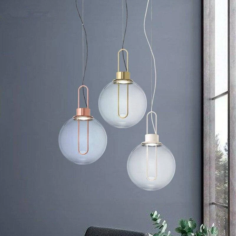 Suspension Design Boule De Verre Et Socle Chromé 4 Suspension Design Boule De Verre Et Socle Chromé – Image 2