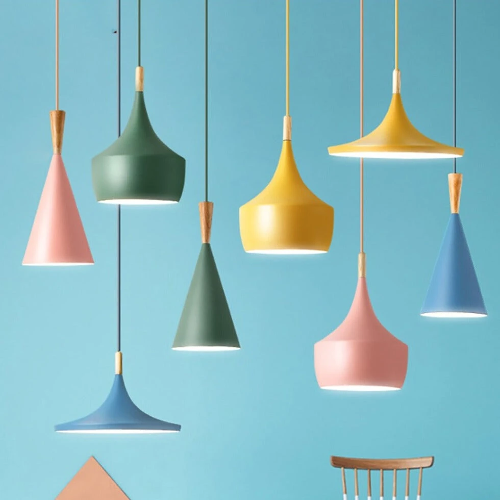 Suspension Moderne LED Abat-jours Différents Et Colorés Alda 4 Suspension Moderne LED Abat-jours Différents Et Colorés Alda – Image 2