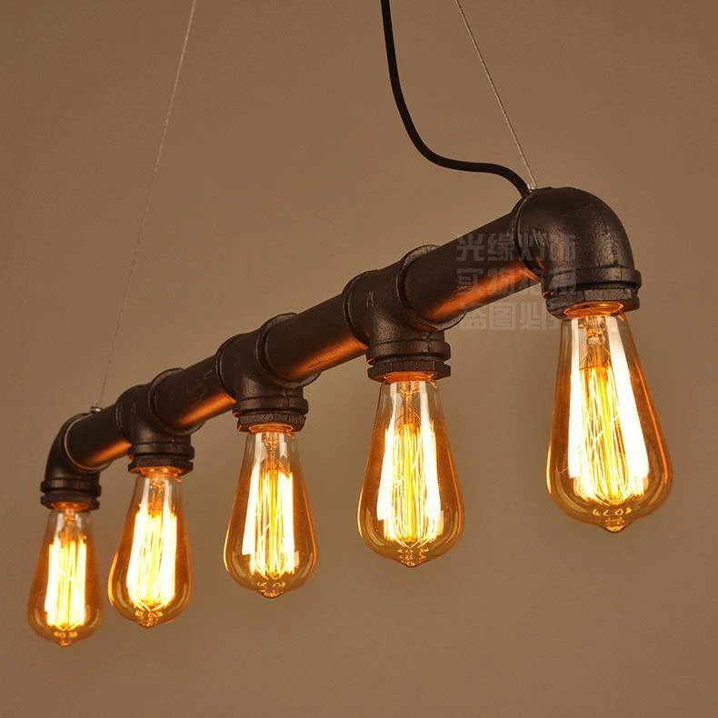 Suspension Rustique Style Industriel Avec Plusieurs Lampes 4 Suspension Rustique Style Industriel Avec Plusieurs Lampes – Image 2