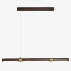 Suspension Design LED Avec Tube Allongé En Bois Style Creative
