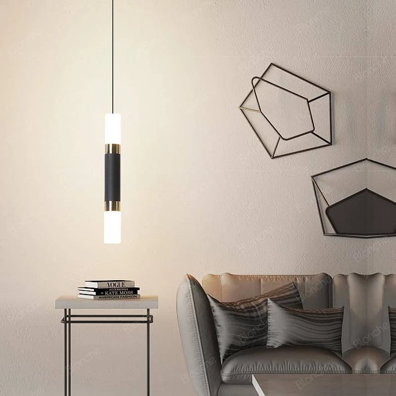 Suspension Cylindrique Design LED En Metal Noir Loft 4 Suspension Cylindrique Design LED En Metal Noir Loft – Image 2