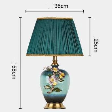 Lampe à Poser LED En Céramique Et Fleurs Avec Abat-jour Coloré Style Japonais 5 Lampe à Poser LED En Céramique Et Fleurs Avec Abat-jour Coloré Style Japonais – Image 3