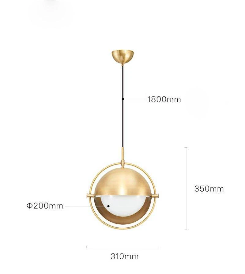 Suspension Design à LED Avec Abat-jour En Métal Doré Style Ball 9 Suspension Design à LED Avec Abat-jour En Métal Doré Style Ball – Image 7