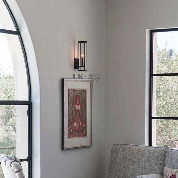 Applique Murale LED Avec Cage En Métal Noir Retro 4 Applique Murale LED Avec Cage En Métal Noir Retro – Image 2