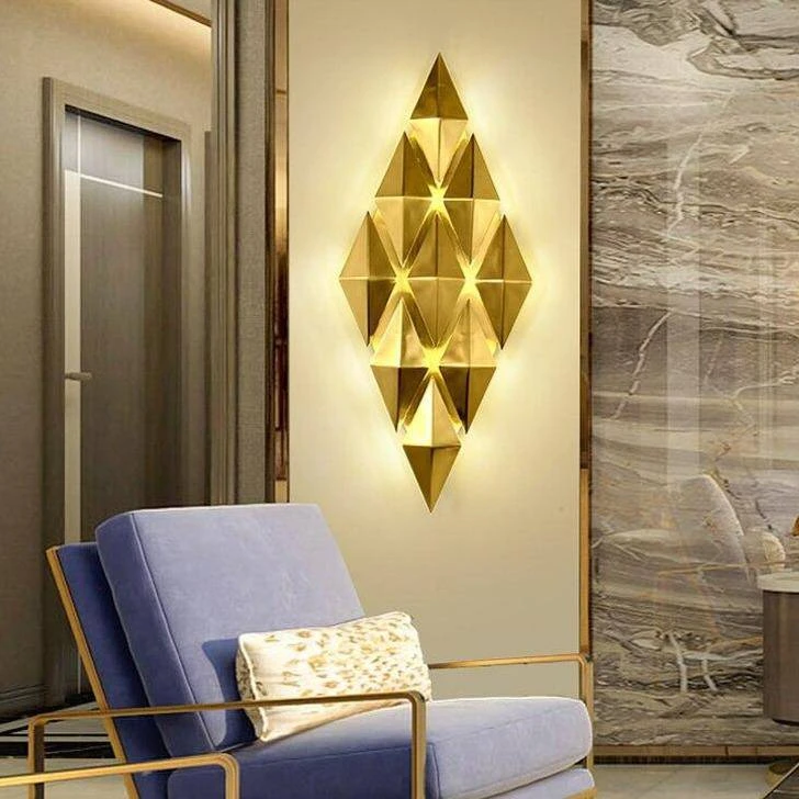 Applique Murale Design LED Avec Plusieurs Losanges En Métal 4 Applique Murale Design LED Avec Plusieurs Losanges En Métal – Image 2