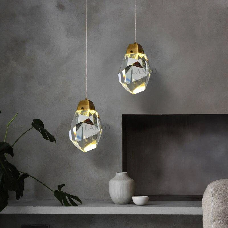 Suspension Design LED Avec Cristal En Verre Luxury 5 Suspension Design LED Avec Cristal En Verre Luxury – Image 3
