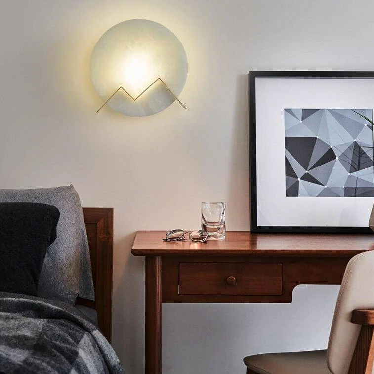 Applique Murale Design LED Avec Cercle En Marbre Et Métal Doré 5 Applique Murale Design LED Avec Cercle En Marbre Et Métal Doré – Image 3