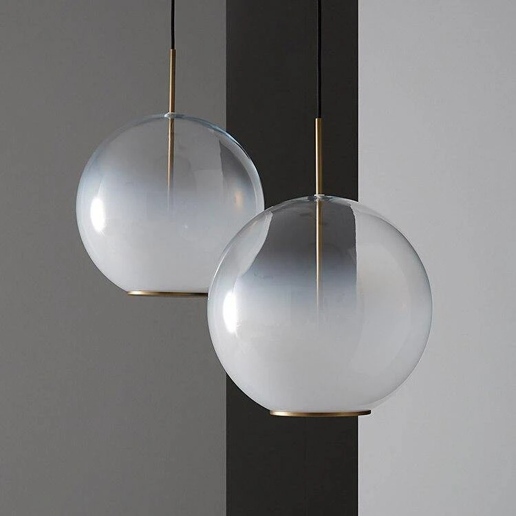Suspension Moderne LED En Boule De Verre Blanc Nordic 4 Suspension Moderne LED En Boule De Verre Blanc Nordic – Image 2