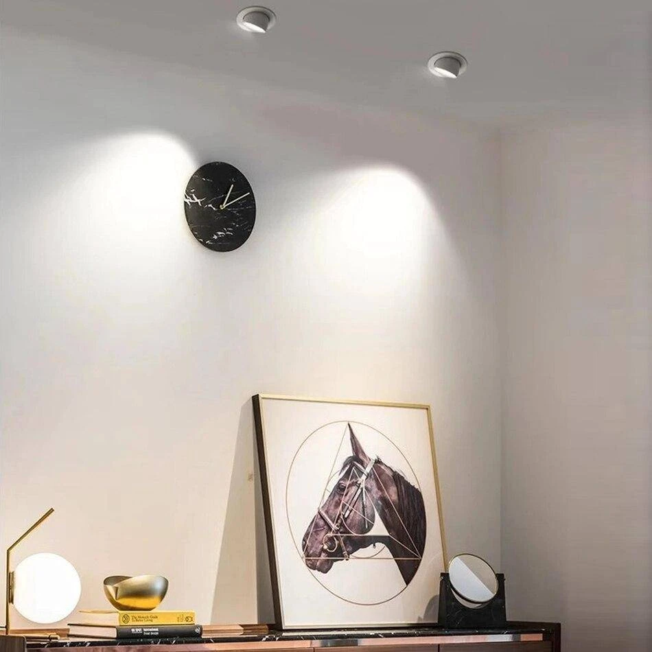 Spot Rond à LED Pivotable à 360° En Aluminium Blanc 4 Spot Rond à LED Pivotable à 360° En Aluminium Blanc – Image 2