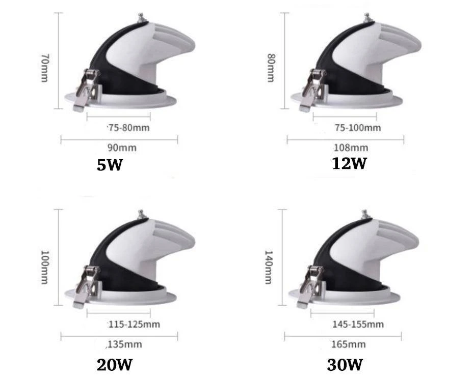 Spot Rond à LED Pivotable à 360° En Aluminium Blanc 6 Spot Rond à LED Pivotable à 360° En Aluminium Blanc – Image 4
