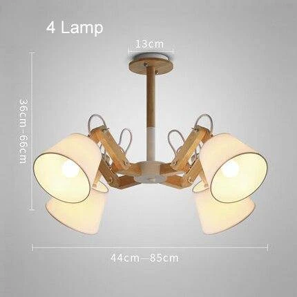 Lustre Retro LED Avec Plusieurs Abat-jours Tissu Vintage 5 Lustre Retro LED Avec Plusieurs Abat-jours Tissu Vintage – Image 3