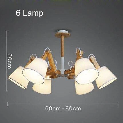 Lustre Retro LED Avec Plusieurs Abat-jours Tissu Vintage 7 Lustre Retro LED Avec Plusieurs Abat-jours Tissu Vintage – Image 5