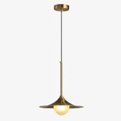 Suspension Design Dorée à LED Avec Abat-jour Chapeau Et Boule Creative