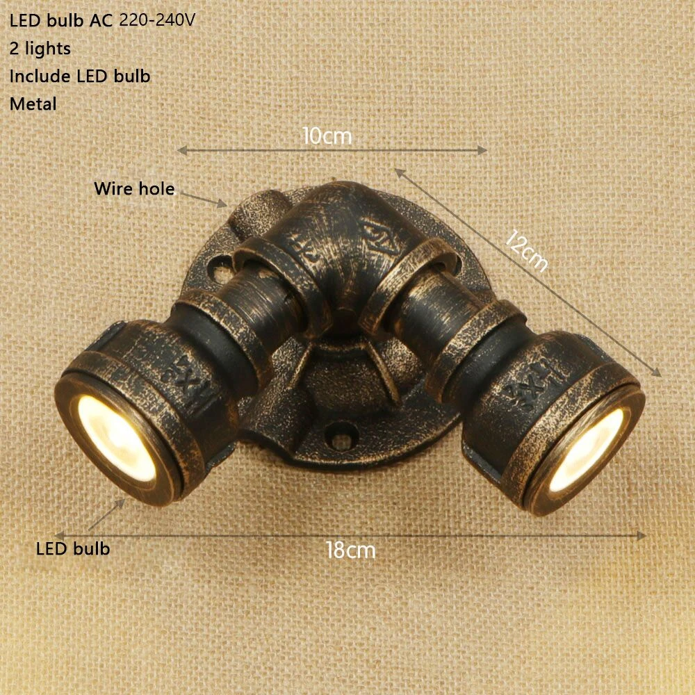 Applique Murale Retro LED Style Tuyau Métallique Tino 13 Applique Murale Retro LED Style Tuyau Métallique Tino – Image 11