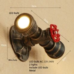 Applique Murale Retro LED Style Tuyau Métallique Tino 29 Applique Murale Retro LED Style Tuyau Métallique Tino -Lumeers Boutique product image 1662755376