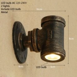 Applique Murale Retro LED Style Tuyau Métallique Tino 28 Applique Murale Retro LED Style Tuyau Métallique Tino -Lumeers Boutique product image 1662755377