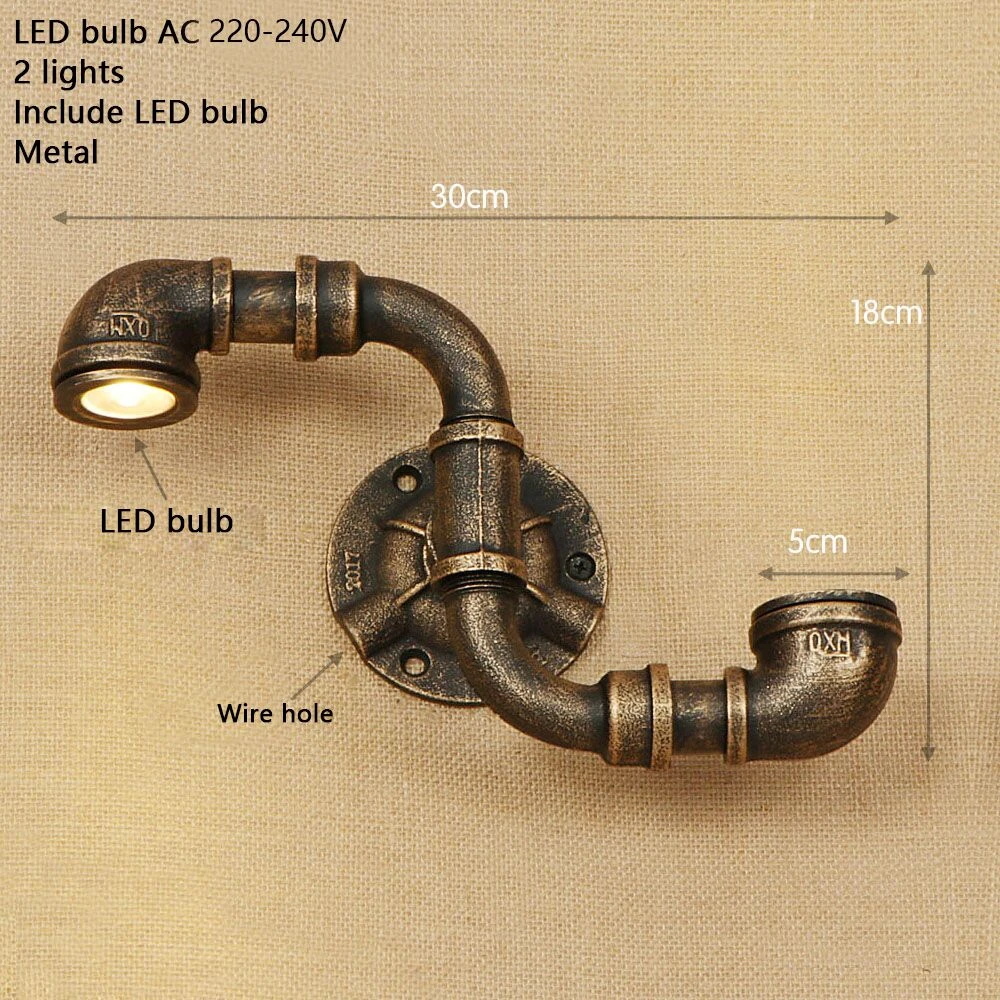 Applique Murale Retro LED Style Tuyau Métallique Tino 14 Applique Murale Retro LED Style Tuyau Métallique Tino – Image 12