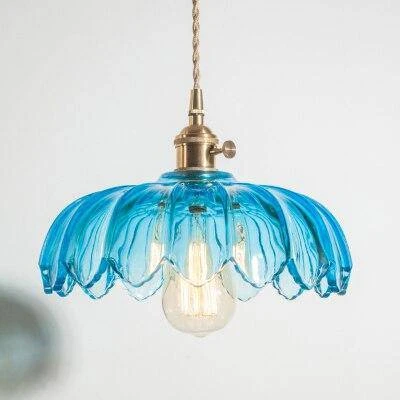 Suspension En Verre Coloré Style Fleur Japonaise Vintage 8 Suspension En Verre Coloré Style Fleur Japonaise Vintage – Image 6