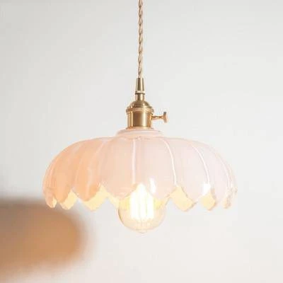 Suspension En Verre Coloré Style Fleur Japonaise Vintage 4 Suspension En Verre Coloré Style Fleur Japonaise Vintage – Image 2