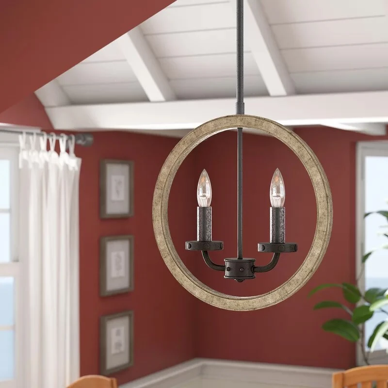 Suspension Vintage LED Avec Deux Bougies En Métal Danyella 4 Suspension Vintage LED Avec Deux Bougies En Métal Danyella – Image 2