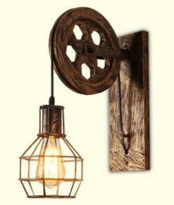 Applique Murale Rustique Poulie Avec Cage Industrielle 10 Applique Murale Rustique Poulie Avec Cage Industrielle -Lumeers Boutique product image 1726196379 232244b3 e0b0 4f01 b0b9 75332d43f5b9