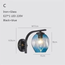 Applique Murale Design à LED Métal Avec Abat-jour En Verre Soufflé Loft -Lumeers Boutique product image 1730498098 2e39db53 7e3b 4307 acfb 0b9a0b2ee11f