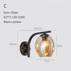 Applique Murale Design à LED Métal Avec Abat-jour En Verre Soufflé Loft -Lumeers Boutique product image 1730498101 89e10591 882f 48b4 8d02 330d0854f8ed