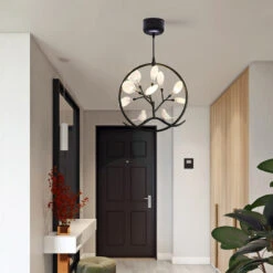 Lustre Moderne Avec Arbre Et Oiseaux Dans Anneau Rhym -Lumeers Boutique product image 1771931566