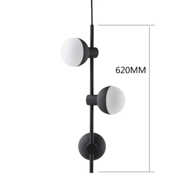 Suspension Moderne à LED En Métal Noir Avec Trois Boules En Verre Chandelier 7 Suspension Moderne à LED En Métal Noir Avec Trois Boules En Verre Chandelier – Image 5