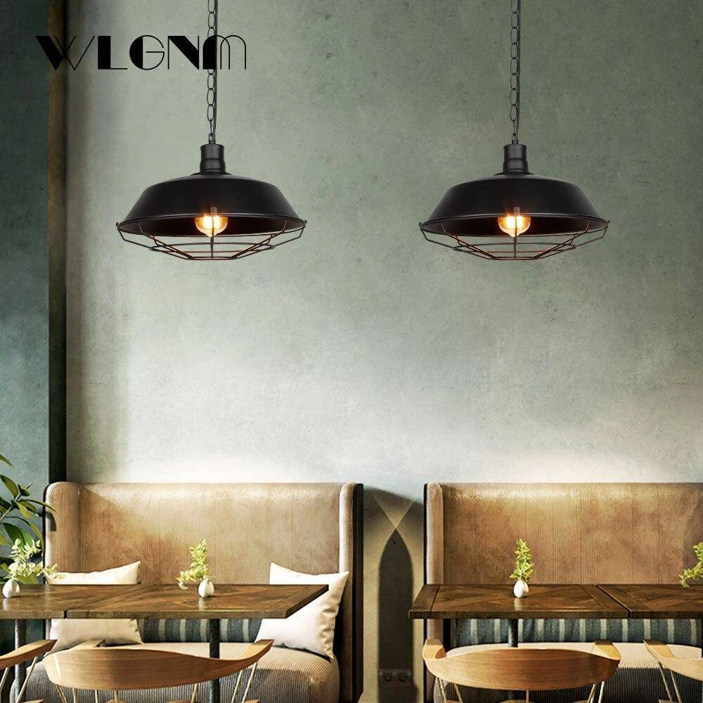Suspension Industrielle à LED Avec Cage En Métal Rétro Loft 4 Suspension Industrielle à LED Avec Cage En Métal Rétro Loft – Image 2