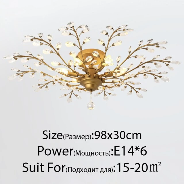 Plafonnier En Cristal En Forme De Branches Avec Fleurs 7 Plafonnier En Cristal En Forme De Branches Avec Fleurs – Image 5