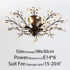 Plafonnier En Cristal En Forme De Branches Avec Fleurs 13 Plafonnier En Cristal En Forme De Branches Avec Fleurs -Lumeers Boutique product image 1888245211