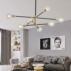 Lustre Moderne En Métal Noir Et Doré Style Constellation Aries -Lumeers Boutique product image 1904390470