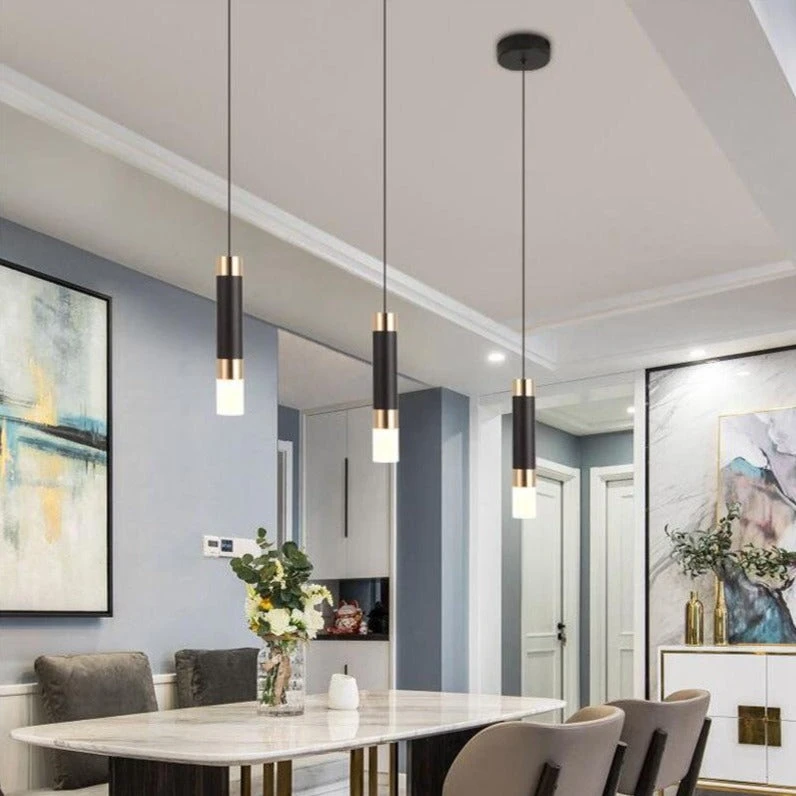 Suspension Design LED Cylindrique En Métal Et En Verre Luisa 4 Suspension Design LED Cylindrique En Métal Et En Verre Luisa – Image 2