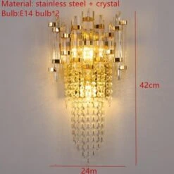 Applique Murale Moderne LED Avec Goutes En Cristal Vega -Lumeers Boutique product image 1925779844