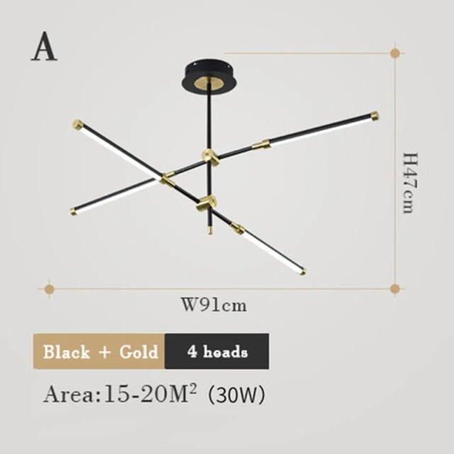 Lustre Moderne LED Avec Lampes Rectangulaires Wayna 13 Lustre Moderne LED Avec Lampes Rectangulaires Wayna – Image 11