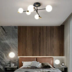 Lustre Moderne LED Bras Croisés Noirs Et Détails Dorés Poline -Lumeers Boutique product image 1942743919