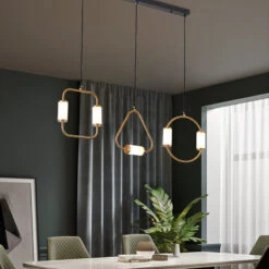 Suspension Moderne LED Tubes Dorés Avec Forme Géométrique Nyla -Lumeers Boutique product image 1960175420