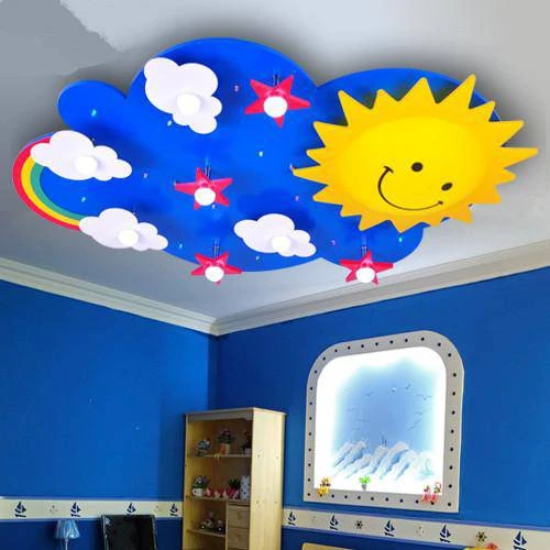 Plafonnier Enfant LED Avec Ciel Bleu, Nuage Et Soleil Jaune 4 Plafonnier Enfant LED Avec Ciel Bleu, Nuage Et Soleil Jaune – Image 2