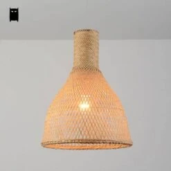 Suspension En Rotin LED Avec Abat-jour Arrondi De Couleur Beige -Lumeers Boutique product image 351294644 feb7a6a7 6f71 4418 b454 caf52655d961