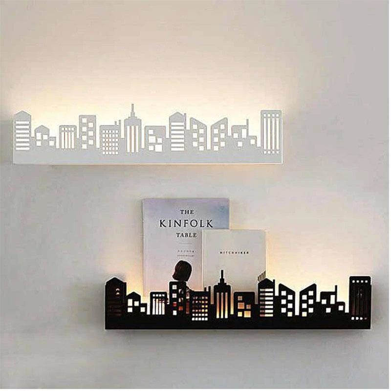 Applique Murale LED Scandinave En Forme De Ville (noir Ou Blanc) 4 Applique Murale LED Scandinave En Forme De Ville (noir Ou Blanc) – Image 2