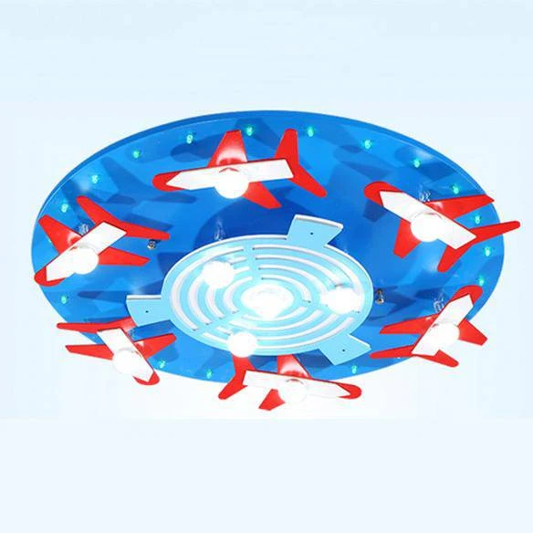 Plafonnier Enfant Rond Avec Des Avions 6 Plafonnier Enfant Rond Avec Des Avions – Image 4